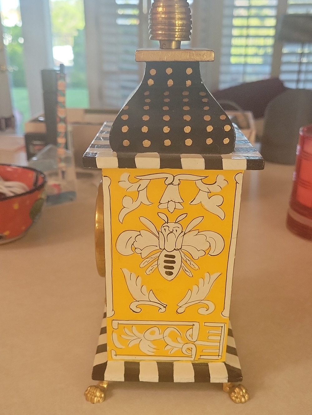 Mackenzie Childs Queen Bee Desk Clock - Picture 2 of 5